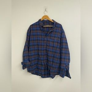 Men’s Pendleton Blue and Brown Plaid Button Down